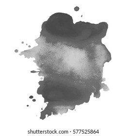 Abstract watercolor grayscale background. Vector illustration. Grunge texture for cards and flyers design. A model for the creation of digital brushes