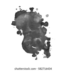 Abstract watercolor grayscale background. Vector illustration. Grunge texture for cards and flyers design. A model for the creation of digital brushes