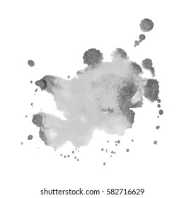 Abstract watercolor grayscale background. Vector illustration. Grunge texture for cards and flyers design. A model for the creation of digital brushes