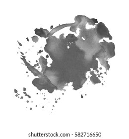 Abstract watercolor grayscale background. Vector illustration. Grunge texture for cards and flyers design. A model for the creation of digital brushes