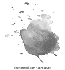 Abstract watercolor grayscale background. Vector illustration. Grunge texture for cards and flyers design. 