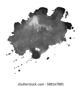 Abstract watercolor grayscale background. Vector illustration. Grunge texture for cards and flyers design. A model for the creation of digital brushes