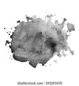 Abstract watercolor grayscale background. Vector illustration. Grunge texture for cards and flyers design. A model for the creation of digital brushes