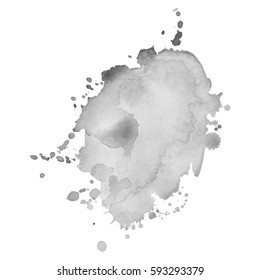 Abstract watercolor grayscale background. Vector illustration. Grunge texture for cards and flyers design. A model for the creation of digital brushes