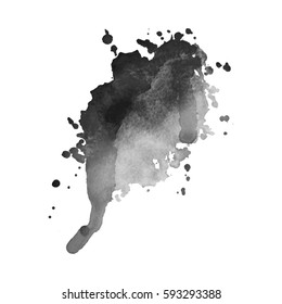 Abstract watercolor grayscale background. Vector illustration. Grunge texture for cards and flyers design. A model for the creation of digital brushes