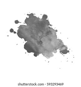 Abstract watercolor grayscale background. Vector illustration. Grunge texture for cards and flyers design. A model for the creation of digital brushes