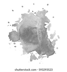 Abstract watercolor grayscale background. Vector illustration. Grunge texture for cards and flyers design. A model for the creation of digital brushes