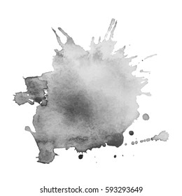 Abstract watercolor grayscale background. Vector illustration. Grunge texture for cards and flyers design. A model for the creation of digital brushes