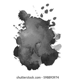 Abstract watercolor grayscale background. Vector illustration. Grunge texture for cards and flyers design. A model for the creation of digital brushes