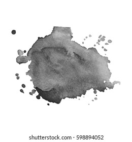 Abstract watercolor grayscale background. Vector illustration. Grunge texture for cards and flyers design. A model for the creation of digital brushes