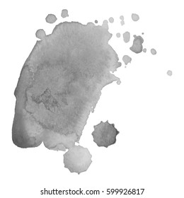Abstract watercolor grayscale background. Vector illustration. Grunge texture for cards and flyers design. A model for the creation of digital brushes