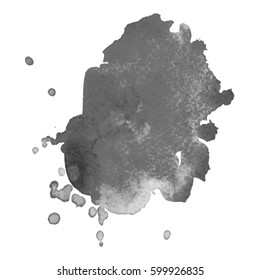 Abstract watercolor grayscale background. Vector illustration. Grunge texture for cards and flyers design. A model for the creation of digital brushes