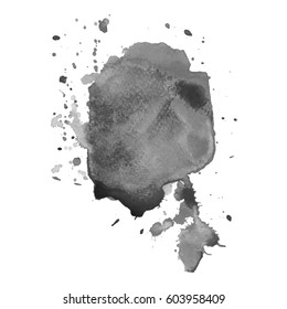 Abstract watercolor grayscale background. Vector illustration. Grunge texture for cards and flyers design. A model for the creation of digital brushes