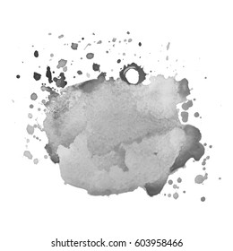 Abstract watercolor grayscale background. Vector illustration. Grunge texture for cards and flyers design. A model for the creation of digital brushes
