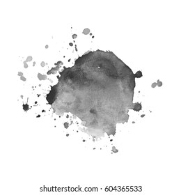 Abstract watercolor grayscale background. Vector illustration. Grunge texture for cards and flyers design. A model for the creation of digital brushes