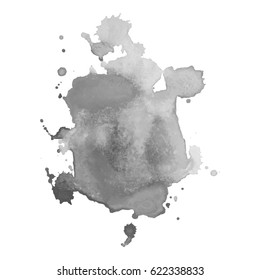 Abstract watercolor grayscale background. Vector illustration. Grunge texture for cards and flyers design. A model for the creation of digital brushes