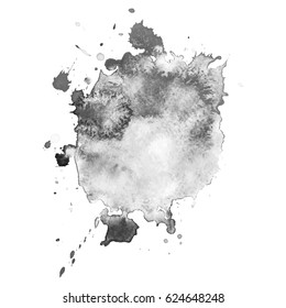 Abstract watercolor grayscale background. Vector illustration. Grunge texture for cards and flyers design. A model for the creation of digital brushes