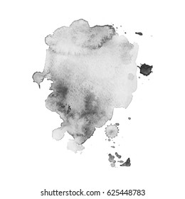 Abstract watercolor grayscale background. Vector illustration. Grunge texture for cards and flyers design. A model for the creation of digital brushes