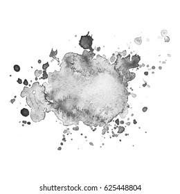 Abstract watercolor grayscale background. Vector illustration. Grunge texture for cards and flyers design. A model for the creation of digital brushes