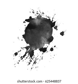 Abstract watercolor grayscale background. Vector illustration. Grunge texture for cards and flyers design. A model for the creation of digital brushes