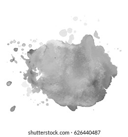 Abstract watercolor grayscale background. Vector illustration. Grunge texture for cards and flyers design. A model for the creation of digital brushes