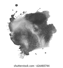 Abstract watercolor grayscale background. Vector illustration. Grunge texture for cards and flyers design. A model for the creation of digital brushes