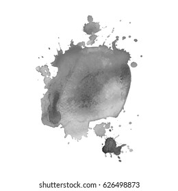 Abstract watercolor grayscale background. Vector illustration. Grunge texture for cards and flyers design. A model for the creation of digital brushes