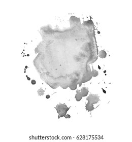 Abstract watercolor grayscale background. Vector illustration. Grunge texture for cards and flyers design. A model for the creation of digital brushes