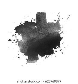 Abstract watercolor grayscale background. Vector illustration. Grunge texture for cards and flyers design. A model for the creation of digital brushes