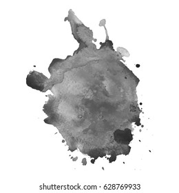 Abstract watercolor grayscale background. Vector illustration. Grunge texture for cards and flyers design. A model for the creation of digital brushes