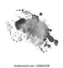 Abstract watercolor grayscale background. Vector illustration. Grunge texture for cards and flyers design. A model for the creation of digital brushes