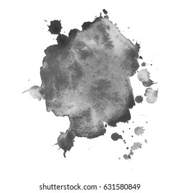 Abstract watercolor grayscale background. Vector illustration. Grunge texture for cards and flyers design. A model for the creation of digital brushes