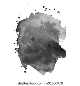 Abstract watercolor grayscale background. Vector illustration. Grunge texture for cards and flyers design. A model for the creation of digital brushes