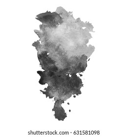 Abstract watercolor grayscale background. Vector illustration. Grunge texture for cards and flyers design. A model for the creation of digital brushes