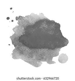 Abstract watercolor grayscale background. Vector illustration. Grunge texture for cards and flyers design. A model for the creation of digital brushes