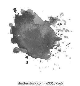 Abstract watercolor grayscale background. Vector illustration. Grunge texture for cards and flyers design. A model for the creation of digital brushes