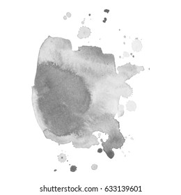 Abstract watercolor grayscale background. Vector illustration. Grunge texture for cards and flyers design. A model for the creation of digital brushes