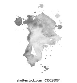 Abstract watercolor grayscale background. Vector illustration. Grunge texture for cards and flyers design. A model for the creation of digital brushes