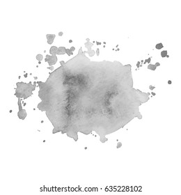 Abstract watercolor grayscale background. Vector illustration. Grunge texture for cards and flyers design. A model for the creation of digital brushes