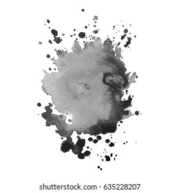 Abstract watercolor grayscale background. Vector illustration. Grunge texture for cards and flyers design. A model for the creation of digital brushes