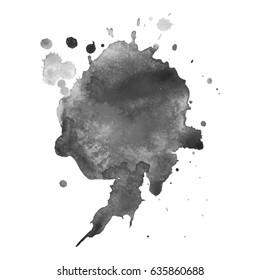 Abstract watercolor grayscale background. Vector illustration. Grunge texture for cards and flyers design. A model for the creation of digital brushes