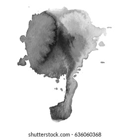 Abstract watercolor grayscale background. Vector illustration. Grunge texture for cards and flyers design. A model for the creation of digital brushes