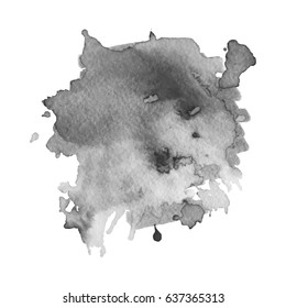 Abstract watercolor grayscale background. Vector illustration. Grunge texture for cards and flyers design. A model for the creation of digital brushes