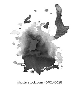 Abstract watercolor grayscale background. Vector illustration. Grunge texture for cards and flyers design. A model for the creation of digital brushes