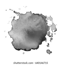 Abstract watercolor grayscale background. Vector illustration. Grunge texture for cards and flyers design. A model for the creation of digital brushes