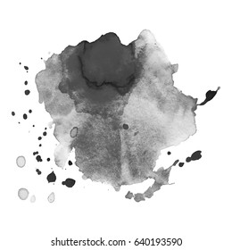 Abstract watercolor grayscale background. Vector illustration. Grunge texture for cards and flyers design. A model for the creation of digital brushes