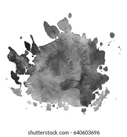 Abstract watercolor grayscale background. Vector illustration. Grunge texture for cards and flyers design. A model for the creation of digital brushes
