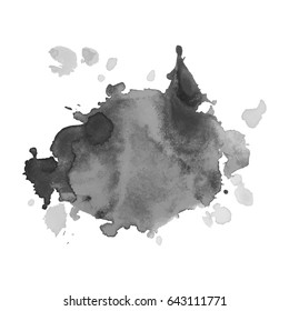 Abstract watercolor grayscale background. Vector illustration. Grunge texture for cards and flyers design. A model for the creation of digital brushes