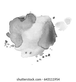 Abstract watercolor grayscale background. Vector illustration. Grunge texture for cards and flyers design. A model for the creation of digital brushes