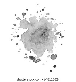 Abstract watercolor grayscale background. Vector illustration. Grunge texture for cards and flyers design. A model for the creation of digital brushes